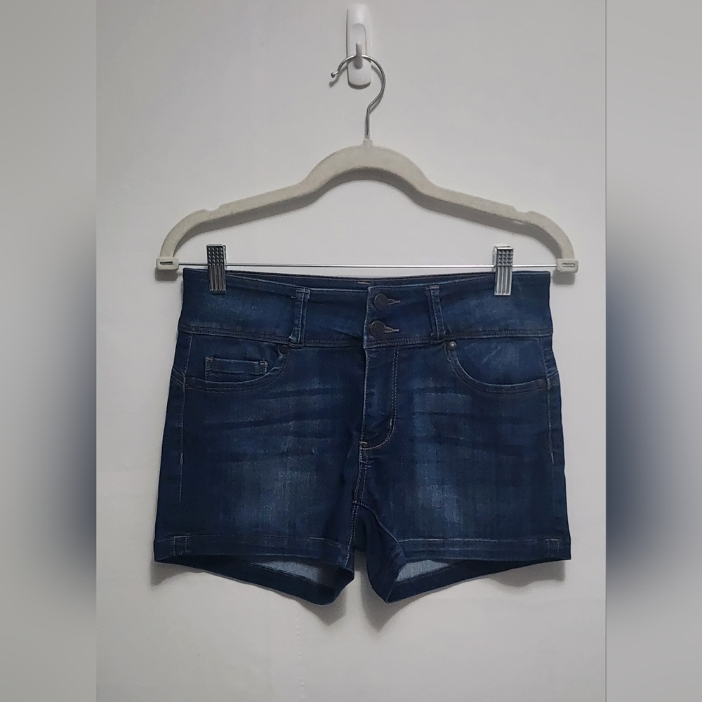 Guess Dark Blue Denim Double-Button Shorts size:27